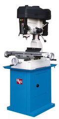 Rong Fu - 1 Phase, 16-3/8" Swing, Step Pulley Mill Drill Machine - 28-1/2" Table Length x 8-1/4" Table Width, 18-1/8" Longitudinal Travel, 6-1/4" Cross Travel, 12 Spindle Speeds, 1 hp, 115/230 Volts - Exact Tooling