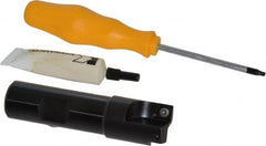 Kennametal - 7/8" Cut Diam, 7.11mm Max Depth of Cut, 3/4" Shank Diam, 3-1/4" OAL, Indexable Square Shoulder End Mill - SDEB 2615. Inserts, Cylindrical Shank, 0° Lead Angle - Exact Tooling