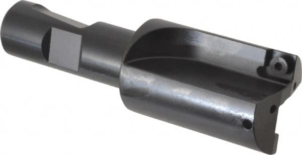 Kennametal - 1-1/4" Cut Diam, 8.64mm Max Depth of Cut, 3/4" Shank Diam, 4" OAL, Indexable Square Shoulder Centercutting End Mill - SPEB 322 Inserts, Weldon Shank, 0° Lead Angle, Through Coolant - Exact Tooling