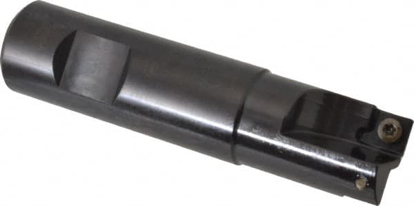 Kennametal - 3/4" Cut Diam, 7.11mm Max Depth of Cut, 3/4" Shank Diam, 3-1/4" OAL, Indexable Square Shoulder End Mill - SDEB 2615. Inserts, Weldon Shank, 0° Lead Angle - Exact Tooling
