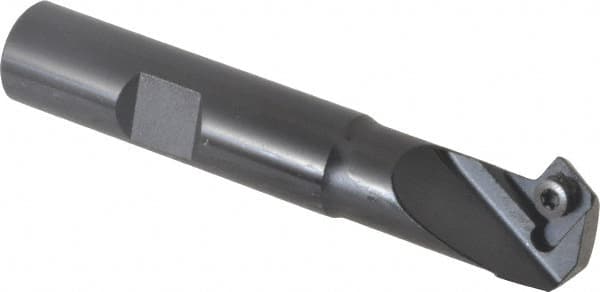 Kennametal - 30° Lead Angle, 0.787" Max Cut Diam, 0.46" Min Cut Diam, 6.6mm Max Depth of Cut, Indexable Chamfer and Angle End Mill - 1 Insert, SDEB 26152 Insert Style, 3" Overall Length, Straight Shank - Exact Tooling