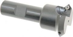 Kennametal - 45° Lead Angle, 1.66" Max Cut Diam, 1.2" Min Cut Diam, 4.96mm Max Depth of Cut, Indexable Chamfer and Angle End Mill - 2 Inserts, SDEB 26152 Insert Style, 3-1/4" Overall Length, Straight Shank - Exact Tooling