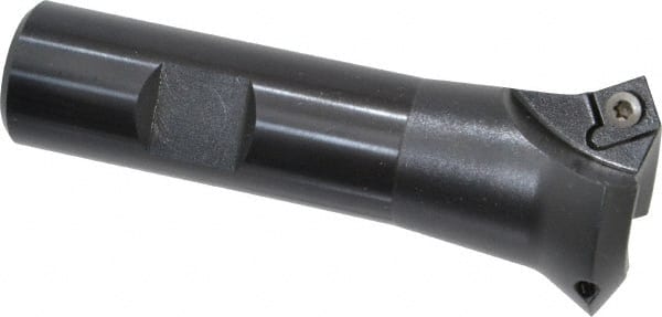 Kennametal - 60° Lead Angle, 1.271" Max Cut Diam, 3/4" Min Cut Diam, 3.45mm Max Depth of Cut, Indexable Chamfer and Angle End Mill - 2 Inserts, SDEB 26152 Insert Style, 3-1/4" Overall Length, Straight Shank - Exact Tooling