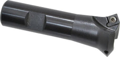 Kennametal - 60° Lead Angle, 1.271" Max Cut Diam, 3/4" Min Cut Diam, 3.45mm Max Depth of Cut, Indexable Chamfer and Angle End Mill - 2 Inserts, SDEB 26152 Insert Style, 3-1/4" Overall Length, Straight Shank - Exact Tooling