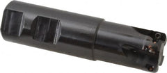 Kennametal - 1" Cut Diam, 0.357" Max Depth of Cut, 1" Shank Diam, 101.6mm OAL, Indexable Square Shoulder End Mill - AD.T 1035 Inserts, Weldon Shank, 0° Lead Angle, Through Coolant - Exact Tooling