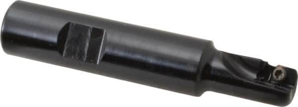 Kennametal - 1/2" Cut Diam, 9.12mm Max Depth of Cut, 5/8" Shank Diam, 82.55mm OAL, Indexable Square Shoulder End Mill - AD.T 1035 Inserts, Weldon Shank, 0° Lead Angle - Exact Tooling