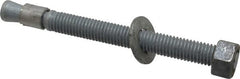 Made in USA - 1/2" Diam, 1/2" Drill, 5-1/2" OAL, Wedge Expansion Concrete Anchor - Grade 5 Steel, Galvanized Finish, Hex Nut Head, Hex Drive, 4" Thread Length - Exact Tooling