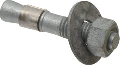 Made in USA - 5/8" Diam, 5/8" Drill, 3-1/2" OAL, Wedge Expansion Concrete Anchor - Grade 5 Steel, Galvanized Finish, Hex Nut Head, Hex Drive, 1-5/8" Thread Length - Exact Tooling