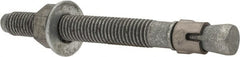 Made in USA - 5/8" Diam, 5/8" Drill, 6" OAL, Wedge Expansion Concrete Anchor - Grade 5 Steel, Galvanized Finish, Hex Nut Head, Hex Drive, 4-1/8" Thread Length - Exact Tooling