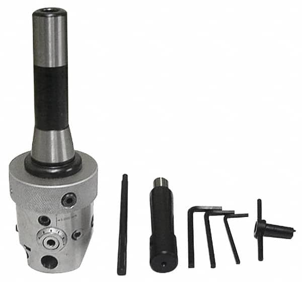 Interstate - 60mm Body Diam, Automatic Offset Boring & Facing Head - 10mm to 150mm Bore Diam, 1/2" Bar Hole Diam - Exact Tooling