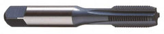Cleveland - 7/16-14 UNC 4 Flute Nitride/Oxide Finish Powdered Metal Straight Flute Machine Tap - Modified Bottoming, Right Hand Thread, 3-5/32" OAL, 1.438" Thread Length, H5 Limit, Oversize - Exact Tooling