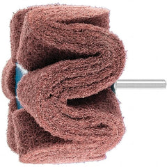 PFERD - 4" Diam x 2" Face Width, Aluminum Oxide Nonwoven Mounted Flap Wheel - 1/4" Shank Mount, 280 Grit, 6,000 Max RPM - Exact Tooling