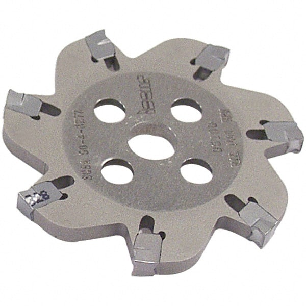 Iscar - Arbor Hole Connection, 0.106" Cutting Width, 0.217" Depth of Cut, 32mm Cutter Diam, 8mm Hole Diam, 4 Tooth Indexable Slotting Cutter - SGSA Toolholder, GSAN 3 Insert, Right Hand Cutting Direction - Exact Tooling