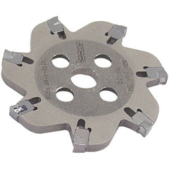 Iscar - Arbor Hole Connection, 0.106" Cutting Width, 1" Depth of Cut, 4.92" Cutter Diam, 1-1/4" Hole Diam, 16 Tooth Indexable Slotting Cutter - SGSA Toolholder, GSAN 3 Insert, Right Hand Cutting Direction - Exact Tooling