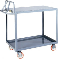 Little Giant - 1,200 Lb Capacity, 30" Wide x 53-1/2" Long x 42" High Shelf Cart - 2 Shelf, Steel - Exact Tooling