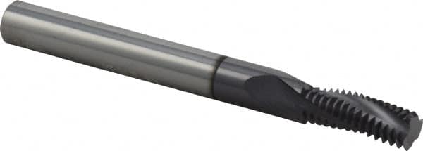 Allied Machine and Engineering - 5/16-24 UN, 0.235" Cutting Diam, 3 Flute, Solid Carbide Helical Flute Thread Mill - Internal/External Thread, 5/8" LOC, 2-1/2" OAL, 1/4" Shank Diam - Exact Tooling