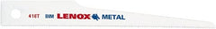 Lenox - 4" Long x 1/2" Thick, Bi-Metal Reciprocating Saw Blade - Straight Profile, 32 TPI, Toothed Edge - Exact Tooling