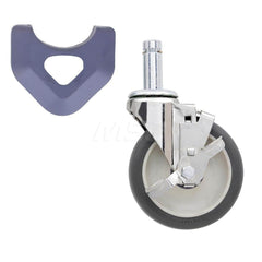 Metro - Cart Accessories; Media Type: Caster ; For Use With: MetroMax Industrial Plastic Racks ; Color: Silver/Gray ; Width: 3.3750 ; Length (Decimal Inch): 5.0000 ; Height (Decimal Inch): 8.250000 - Exact Tooling