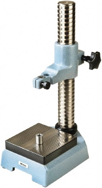 Mitutoyo - Cast Iron, Comparator Gage Stand - 464mm High, 150mm Base Length x 150mm Base Width x 64mm Base Height, Includes Holder - Exact Tooling
