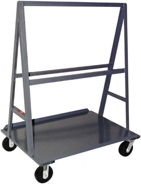 Jamco - 2,000 Lb Capacity Steel A-Frame Truck - Steel Deck, 24" OAW, 36" Platform Length, Phenolic Casters - Exact Tooling