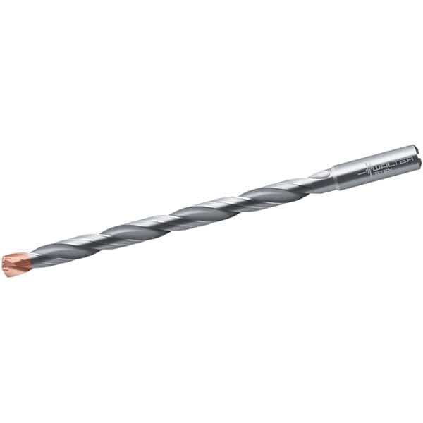 Walter-Titex - 7/16" 140° Spiral Flute Solid Carbide Taper Length Drill Bit - Exact Tooling