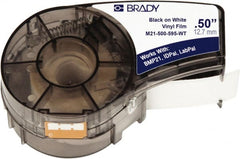 Brady - 1/2" Wide, White Vinyl Labels - For BMP21 Plus Portable Label Printer, LABPAL Handheld Label Maker, IDPAL Handheld Label Maker - Exact Tooling