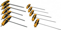 Wiha - 10 Piece T-Handle Ball End Hex Key Set - Hex Range 5/32 to 3/8", Chrome Vanadium Molybdenum - Exact Tooling