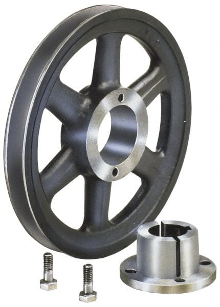 Browning - 1 Groove, 3/8 to 1-1/2 Bore Diam, 3.15" Outside Diam, QD Bushed V Belt Sheave - 2.4 A Diam Belt Pitch - Exact Tooling