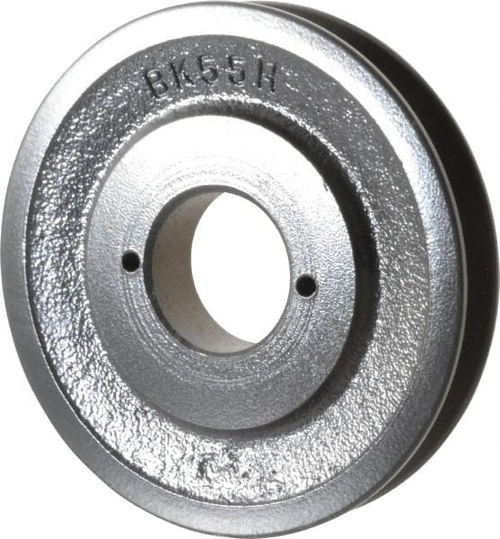 Browning - 1 Groove, 3/8 to 1-1/2 Bore Diam, 5-1/4" Outside Diam, QD Bushed V Belt Sheave - 4.5 A Diam Belt Pitch - Exact Tooling