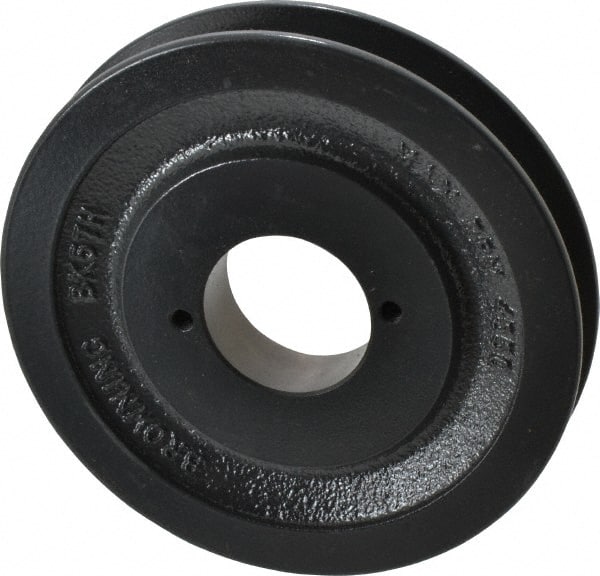 Browning - 1 Groove, 3/8 to 1-1/2 Bore Diam, 5.45" Outside Diam, QD Bushed V Belt Sheave - 4.7 A Diam Belt Pitch - Exact Tooling