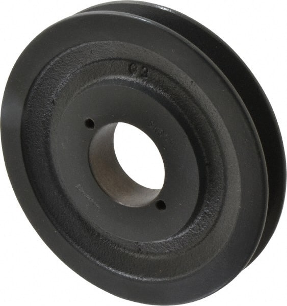 Browning - 1 Groove, 3/8 to 1-1/2 Bore Diam, 5-3/4" Outside Diam, QD Bushed V Belt Sheave - 5.0 A Diam Belt Pitch - Exact Tooling