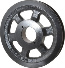 Browning - 1 Groove, 3/8 to 1-1/2 Bore Diam, 6.95" Outside Diam, QD Bushed V Belt Sheave - 6.2 A Diam Belt Pitch - Exact Tooling