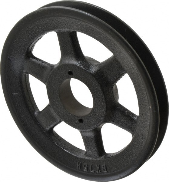 Browning - 1 Groove, 3/8 to 1-1/2 Bore Diam, 7-1/4" Outside Diam, QD Bushed V Belt Sheave - 6.5 A Diam Belt Pitch - Exact Tooling