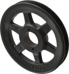 Browning - 1 Groove, 3/8 to 1-1/2 Bore Diam, 7-1/4" Outside Diam, QD Bushed V Belt Sheave - 6.5 A Diam Belt Pitch - Exact Tooling