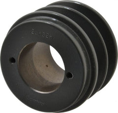 Browning - 2 Groove, 3/8 to 1-1/2 Bore Diam, 3.35" Outside Diam, QD Bushed V Belt Sheave - 2.6 A Diam Belt Pitch - Exact Tooling