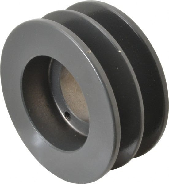 Browning - 2 Groove, 3/8 to 1-1/2 Bore Diam, 3.95" Outside Diam, QD Bushed V Belt Sheave - 3.2 A Diam Belt Pitch - Exact Tooling
