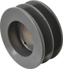 Browning - 2 Groove, 3/8 to 1-1/2 Bore Diam, 3.95" Outside Diam, QD Bushed V Belt Sheave - 3.2 A Diam Belt Pitch - Exact Tooling