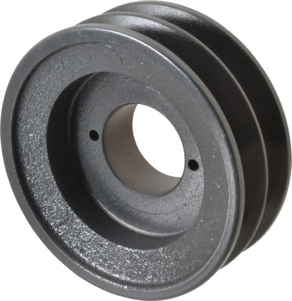 Browning - 2 Groove, 3/8 to 1-1/2 Bore Diam, 4-3/4" Outside Diam, QD Bushed V Belt Sheave - 4.0 A Diam Belt Pitch - Exact Tooling