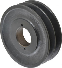 Browning - 2 Groove, 3/8 to 1-1/2 Bore Diam, 5-1/4" Outside Diam, QD Bushed V Belt Sheave - 4.5 A Diam Belt Pitch - Exact Tooling