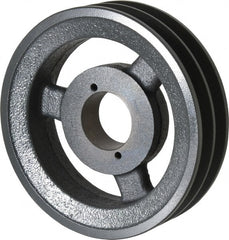 Browning - 2 Groove, 3/8 to 1-1/2 Bore Diam, 6.45" Outside Diam, QD Bushed V Belt Sheave - 5.7 A Diam Belt Pitch - Exact Tooling