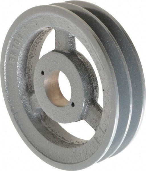 Browning - 2 Groove, 3/8 to 1-1/2 Bore Diam, 6-3/4" Outside Diam, QD Bushed V Belt Sheave - 6.0 A Diam Belt Pitch - Exact Tooling