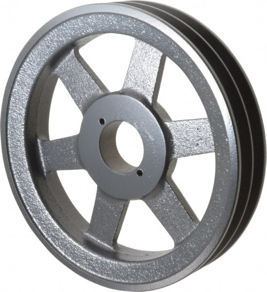 Browning - 2 Groove, 3/8 to 1-1/2 Bore Diam, 8-3/4" Outside Diam, QD Bushed V Belt Sheave - 8.0 A Diam Belt Pitch - Exact Tooling