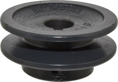 Browning - 5/8" Bore, 15/16 Long, 2-1/2" Outside Diam, Finished Bore Single Groove V Belt Sheave - 21/32" Wide, 1.96" Pitch Diam of 3L Belt, 2.3" Pitch Diam of 4L Belt - Exact Tooling