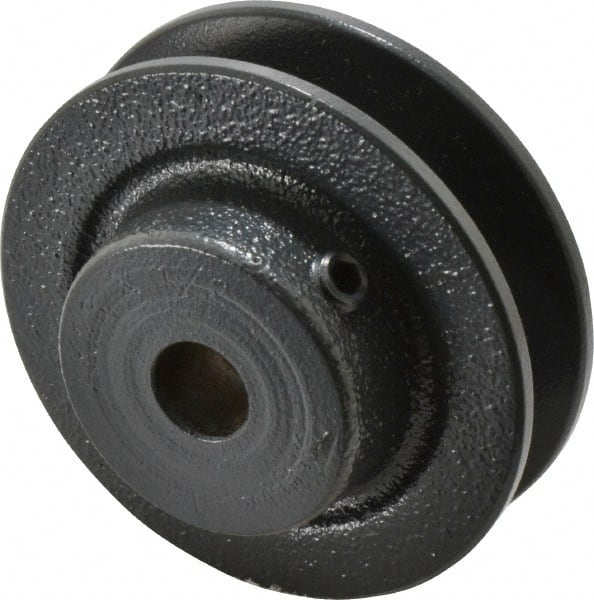 Browning - 1/2" Bore, 15/16 Long, 2.8" Outside Diam, Finished Bore Single Groove V Belt Sheave - 21/32" Wide, 2.26" Pitch Diam of 3L Belt, 2.6" Pitch Diam of 4L Belt - Exact Tooling