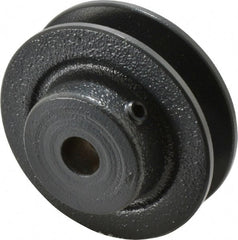 Browning - 1/2" Bore, 15/16 Long, 2.8" Outside Diam, Finished Bore Single Groove V Belt Sheave - 21/32" Wide, 2.26" Pitch Diam of 3L Belt, 2.6" Pitch Diam of 4L Belt - Exact Tooling