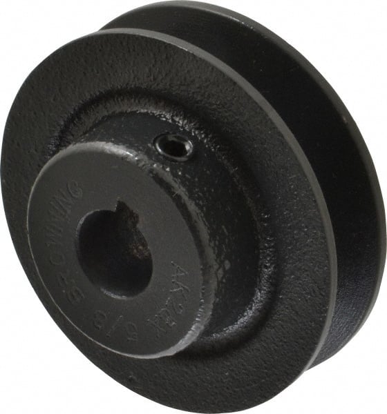 Browning - 5/8" Bore, 15/16 Long, 2.8" Outside Diam, Finished Bore Single Groove V Belt Sheave - 21/32" Wide, 2.26" Pitch Diam of 3L Belt, 2.6" Pitch Diam of 4L Belt - Exact Tooling