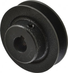 Browning - 5/8" Bore, 15/16 Long, 2.8" Outside Diam, Finished Bore Single Groove V Belt Sheave - 21/32" Wide, 2.26" Pitch Diam of 3L Belt, 2.6" Pitch Diam of 4L Belt - Exact Tooling