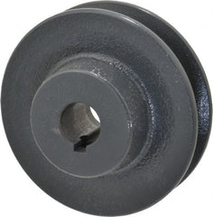 Browning - 5/8" Bore, 15/16 Long, 3.05" Outside Diam, Finished Bore Single Groove V Belt Sheave - 21/32" Wide, 2.46" Pitch Diam of 3L Belt, 2.8" Pitch Diam of 4L Belt - Exact Tooling