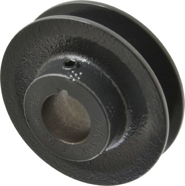 Browning - 7/8" Bore, 15/16 Long, 3.05" Outside Diam, Finished Bore Single Groove V Belt Sheave - 21/32" Wide, 2.46" Pitch Diam of 3L Belt, 2.8" Pitch Diam of 4L Belt - Exact Tooling