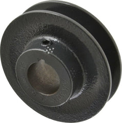 Browning - 7/8" Bore, 15/16 Long, 3.05" Outside Diam, Finished Bore Single Groove V Belt Sheave - 21/32" Wide, 2.46" Pitch Diam of 3L Belt, 2.8" Pitch Diam of 4L Belt - Exact Tooling